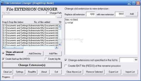 Free download of Portable File Extension Changer 3.3.1